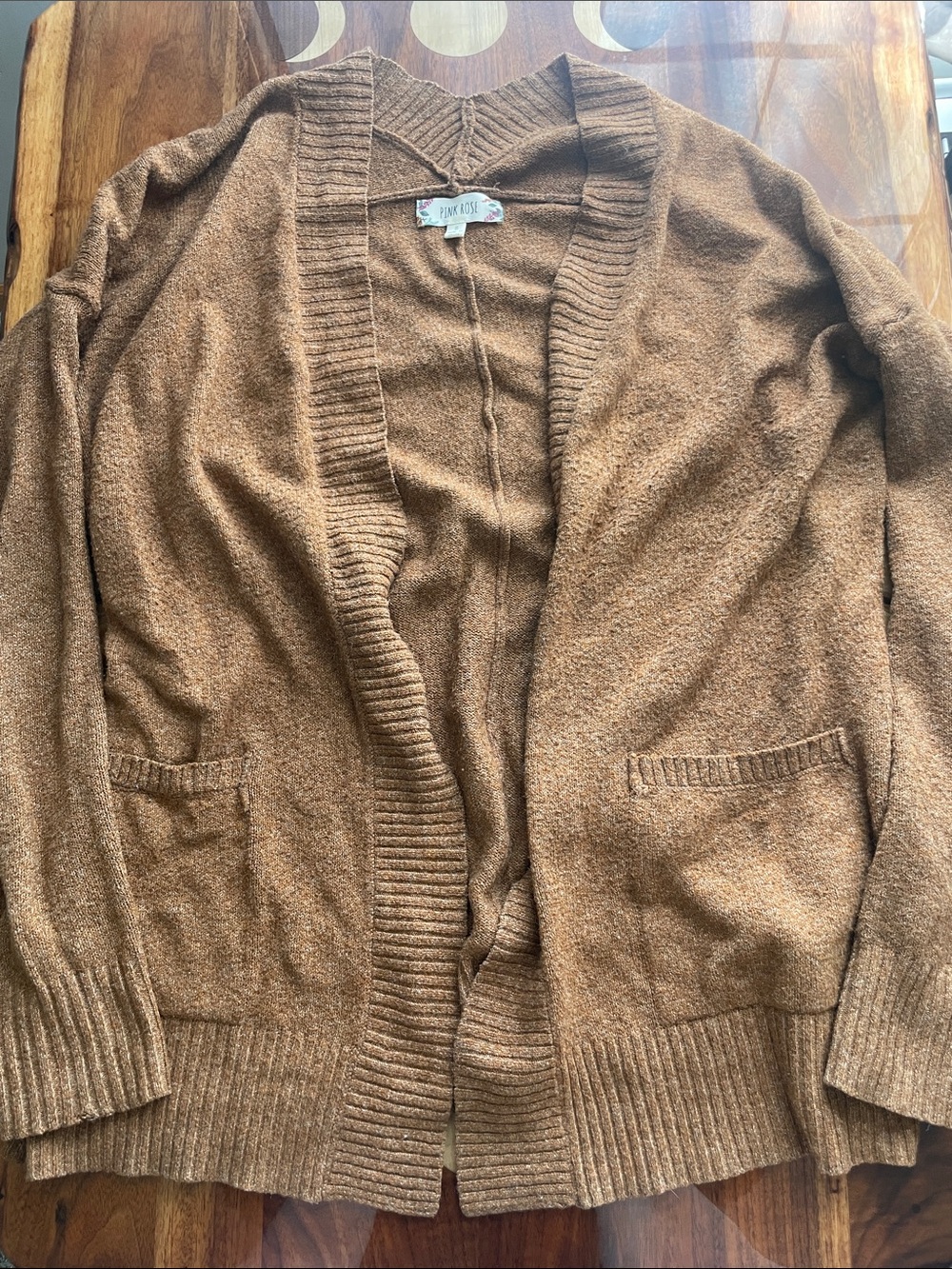 Rust Brown Fall Autumn Sweater Open Cardigan Oversized
